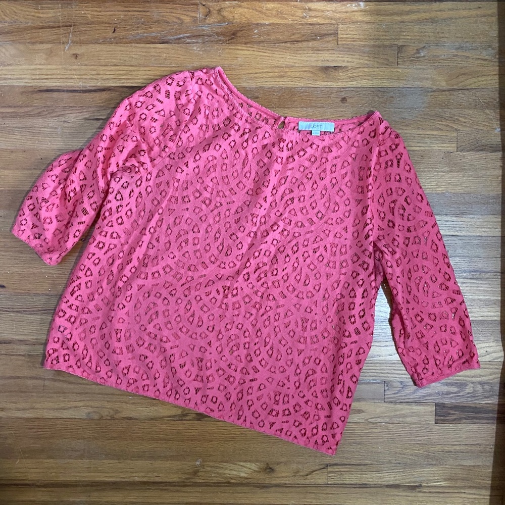 LOFT Pink lace top
